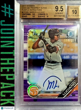 MARCO LUCIANO 2019 BOWMAN CHROME AUTO ROOKIE PURPLE REFRACTOR #/250 BGS 9.5/10 A